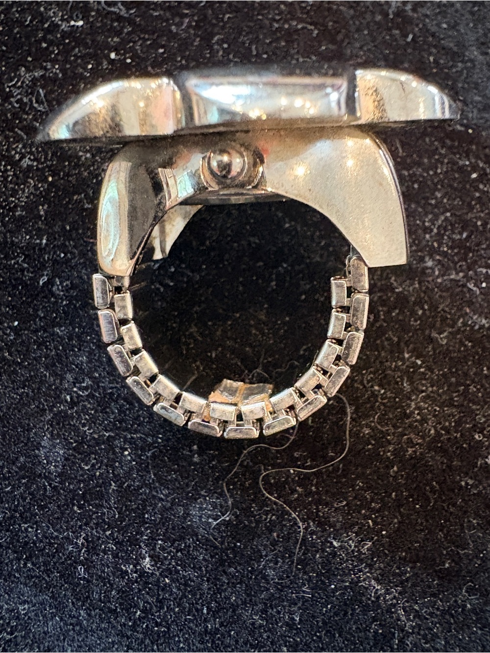 Vintage Accutime Flower Ring Watch Silver Tone - Picture 4 of 11